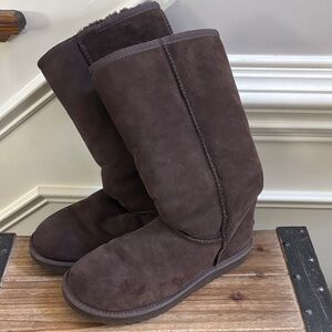 UGG Chocolate Brown Mid-Calf Suede Winter Boots